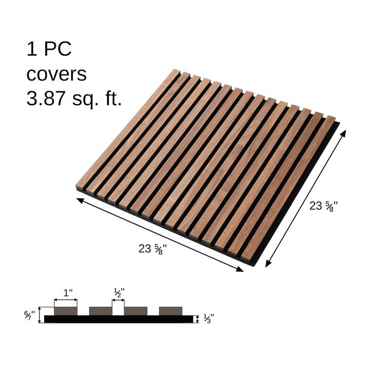 Luxury American Walnut Acoustic Slat Wood Wall Tiles for wholesale on Faire
