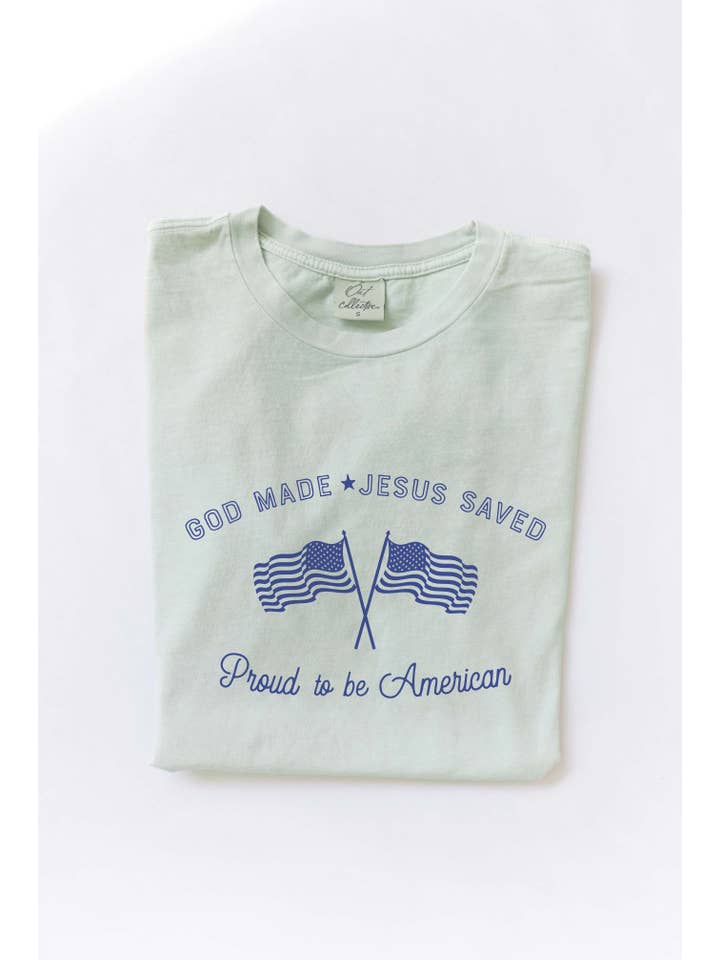 OAT COLLECTIVE - Wholesale Screen Printed T-Shirt - Women's - GOD MADEÂ Mineral Washed Graphic Top