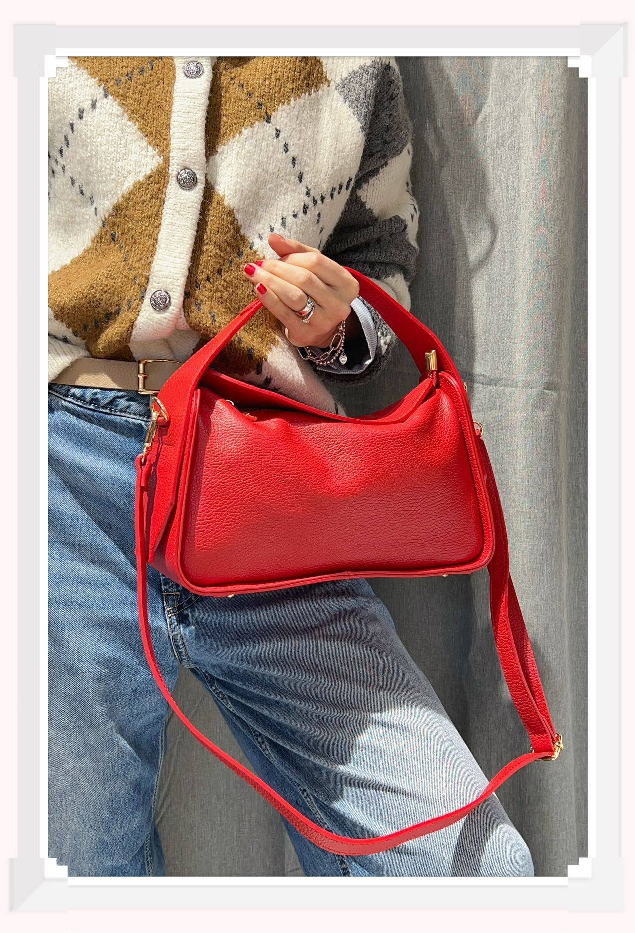 Z et Z – Großhandel Schultertasche – Damen – Handtasche aus genarbtem Leder mit Reißverschluss14