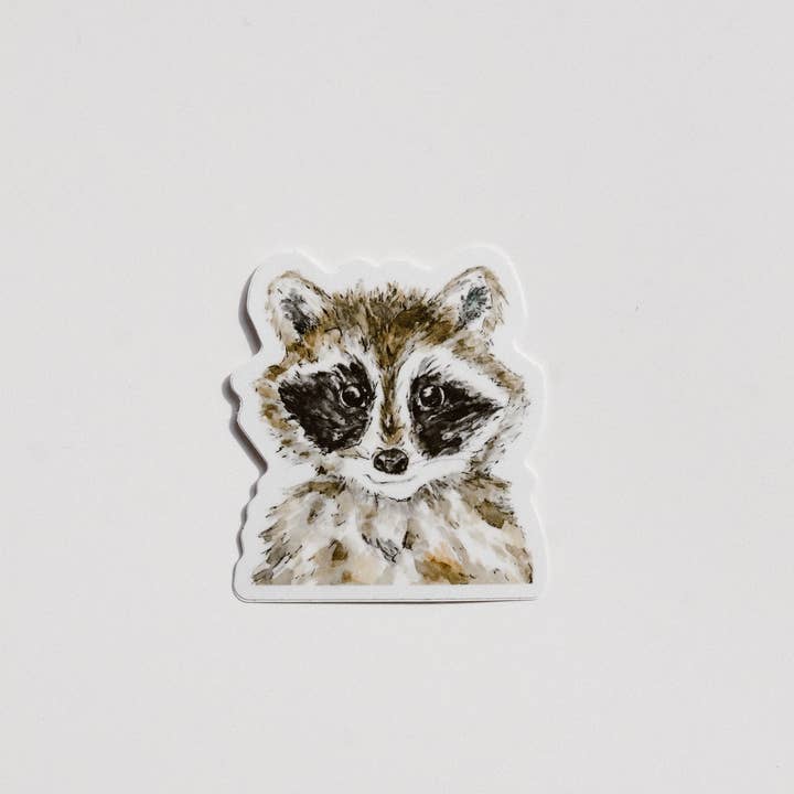 Raccoon Vinyl Sticker for wholesale by WLDFLWR Studio