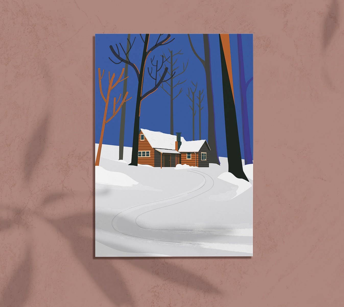 Margret Aurin - Vendita all'ingrosso Cartoline - Cartolina CASA DELLA NEVE, illustrazione invernale, casa nel bosco con0