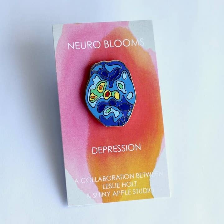 Depression Enamel Pins for wholesale by Neuro Blooms
