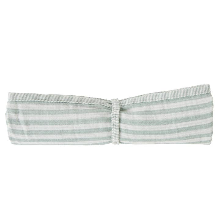 Waffle double gauze cotton swaddle - grayish green striped for wholesale by BB&Co