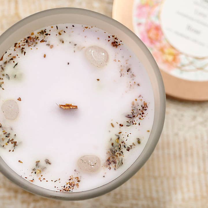 Ethike.eu - Wholesale Jar/Filled Candle - Amor - Pink Semiprecious Stone Candle1