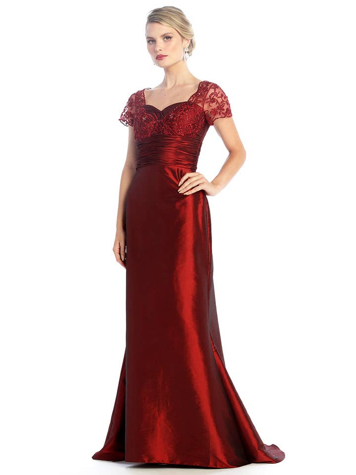 Vestido Mãe da Noiva com Decote Coração SP 5301 por atacado de Anny Lee