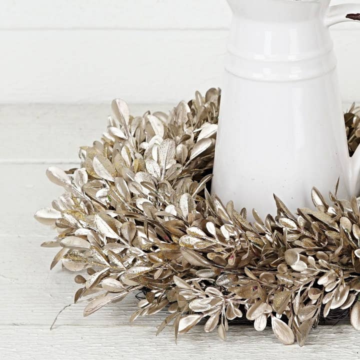 Impressive Enterprises, Inc. - Wholesale Wreath - 31791-12in(6.5) Wreath-Champaign Boxwood4