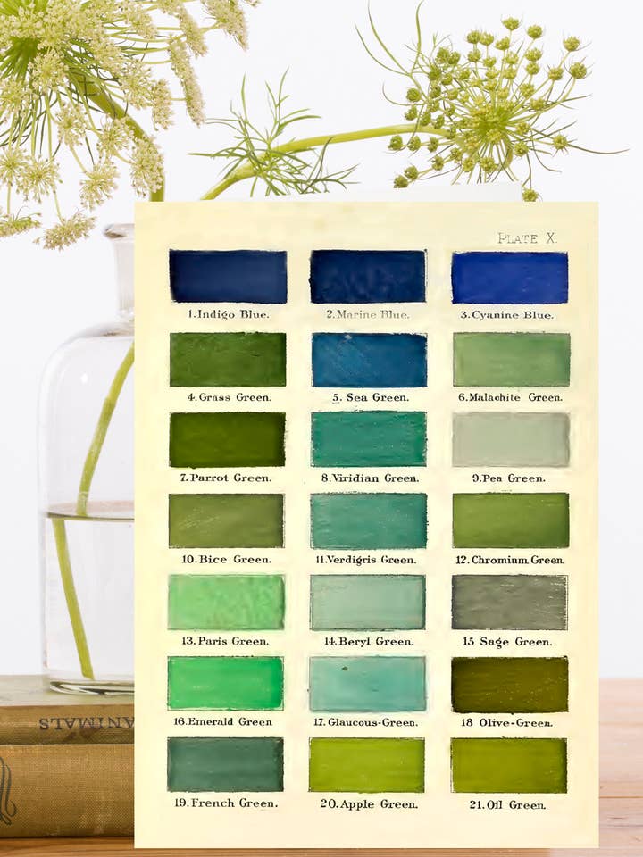 RS195P ~ Blank Vintage Farbkarte Grußkarte für den Großhandel von Madame Treacle (We cover US import duty)