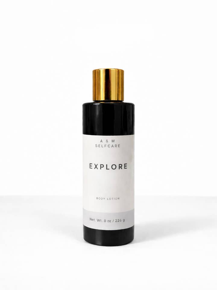 Explore – Leather & Woods Body Lotion for wholesale by A & M Selfcare
