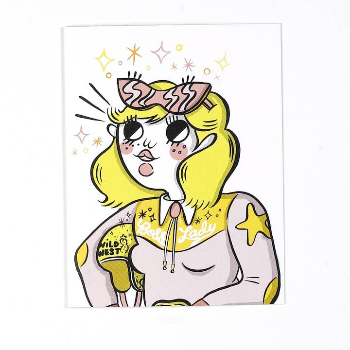 Tarjeta de felicitación de la señora jefe por el martes Bassen para venta al por mayor de Badge Bomb