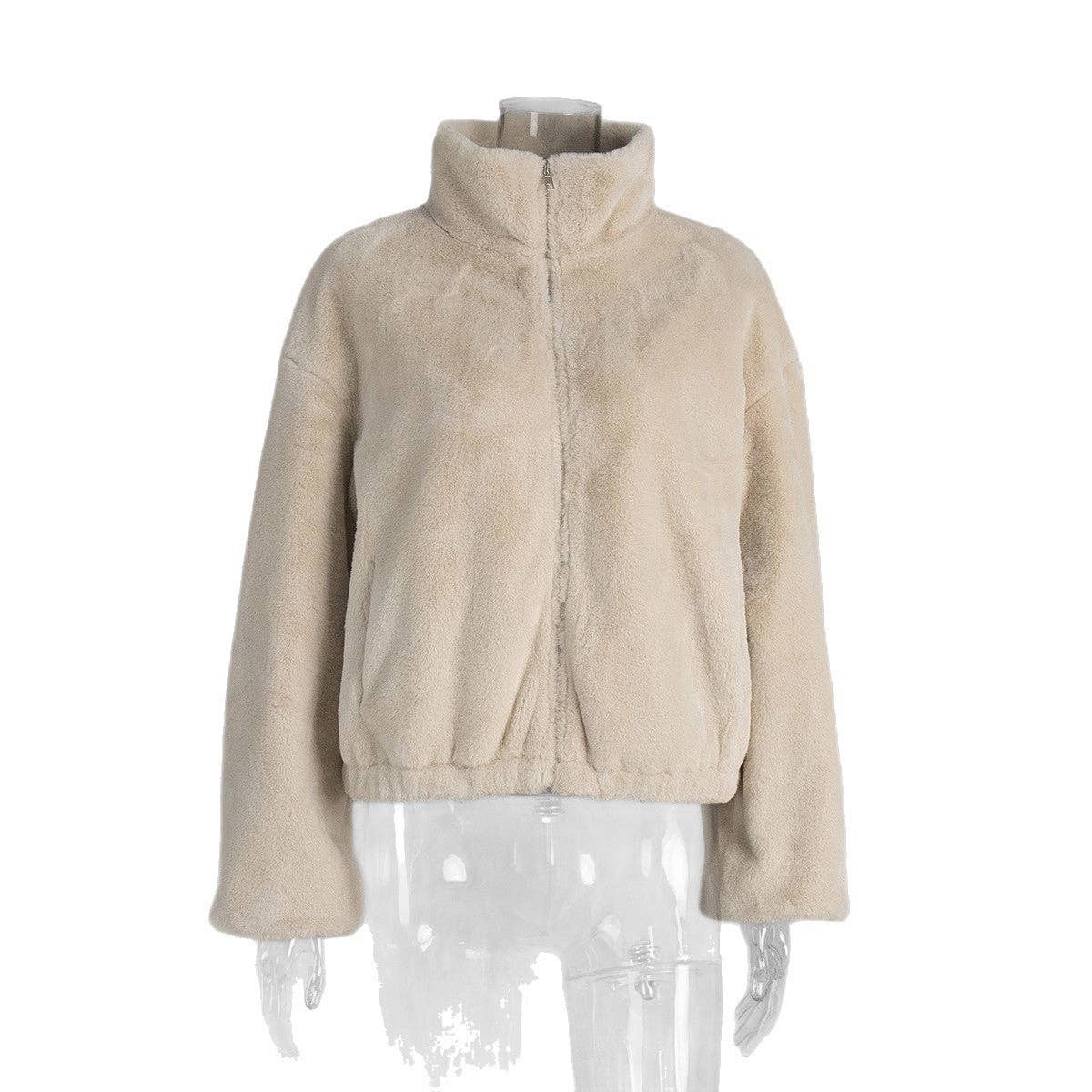 Beige Stand Fur Jacket Mid Heavy Off White N5Z849 for wholesale on Faire3