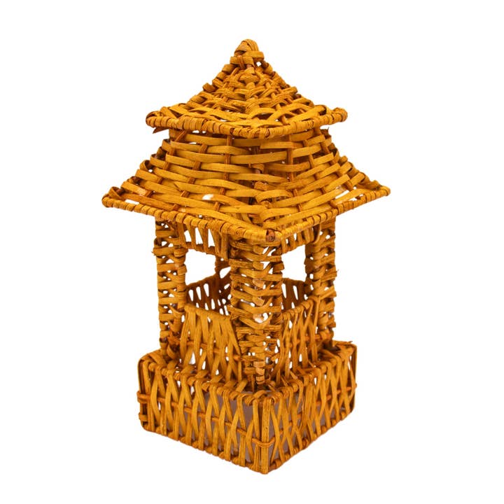 Ro’Table NYC - Wholesale Decorative Tabletop Object - Natural Rattan Pagoda Set - 1 Large & 1 Small10