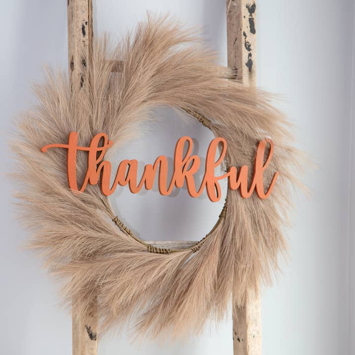 Col House Designs – wholesale Wreath – Pampas Grass Wreath 24" Taupe
