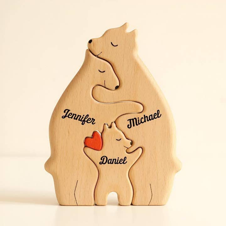 Candles Meta - Wholesale Decorative Tabletop Object - Warm Family Mother's Day Wooden Hug Bear Desk Accessory