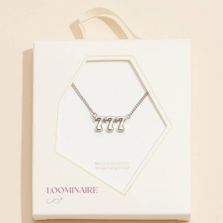 Lilla Haven - Wholesale Pendant/Charm Necklace - Angel Number "777" 18K Gold Dipped Necklace