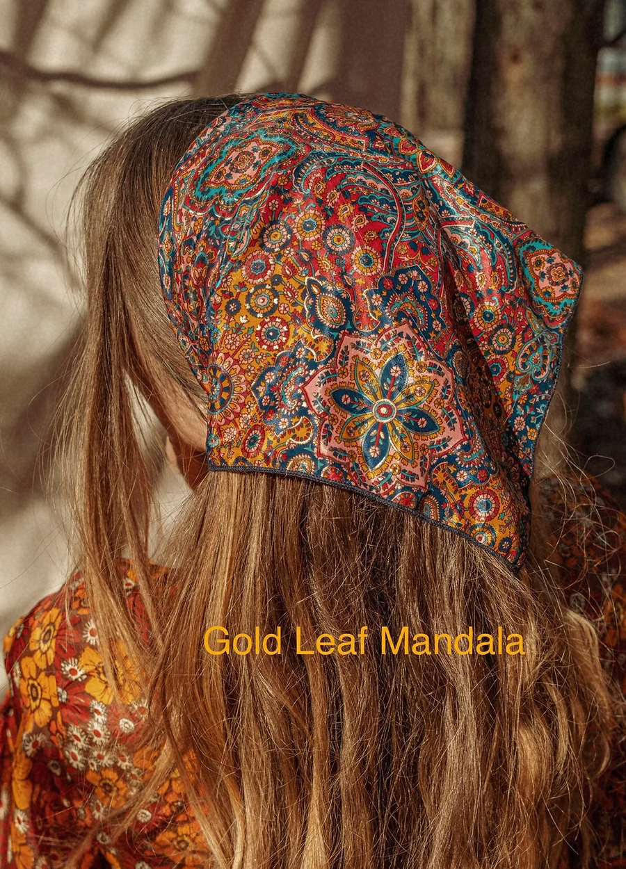 Gardenbelle Shop - Wholesale Bandana - Women's - Hippie Bohemian Silk Bandana, Floral Hair Scarf9