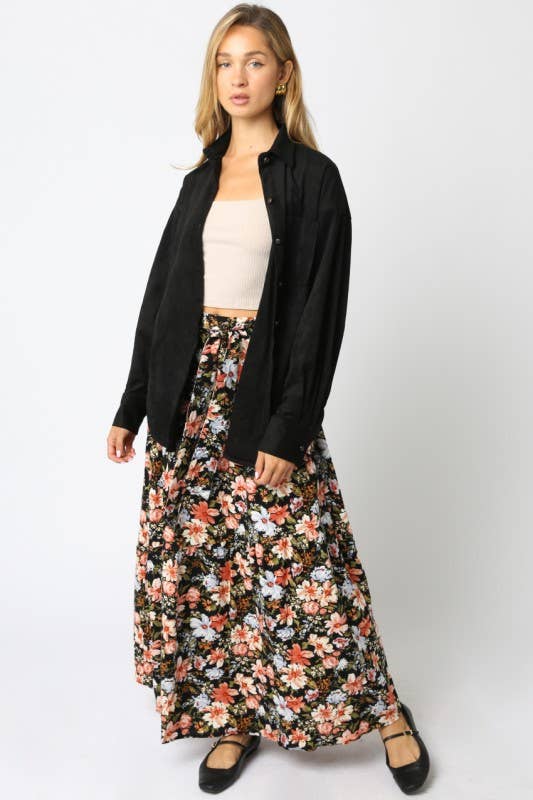 Black Multi Ayla Floral Skirt for wholesale on Faire3