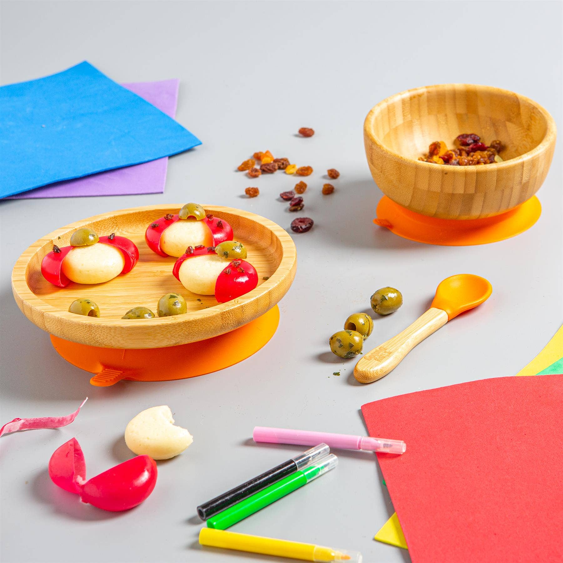 Rinkit Ltd – Engroshandel Middagstallerken – Børn og baby – Lille spisestue børn bambus suge rund plade30