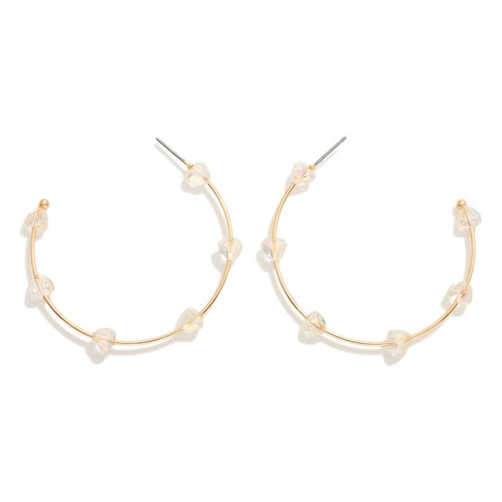 Créoles en forme de cœur en cristal pour la vente par Luke and Park