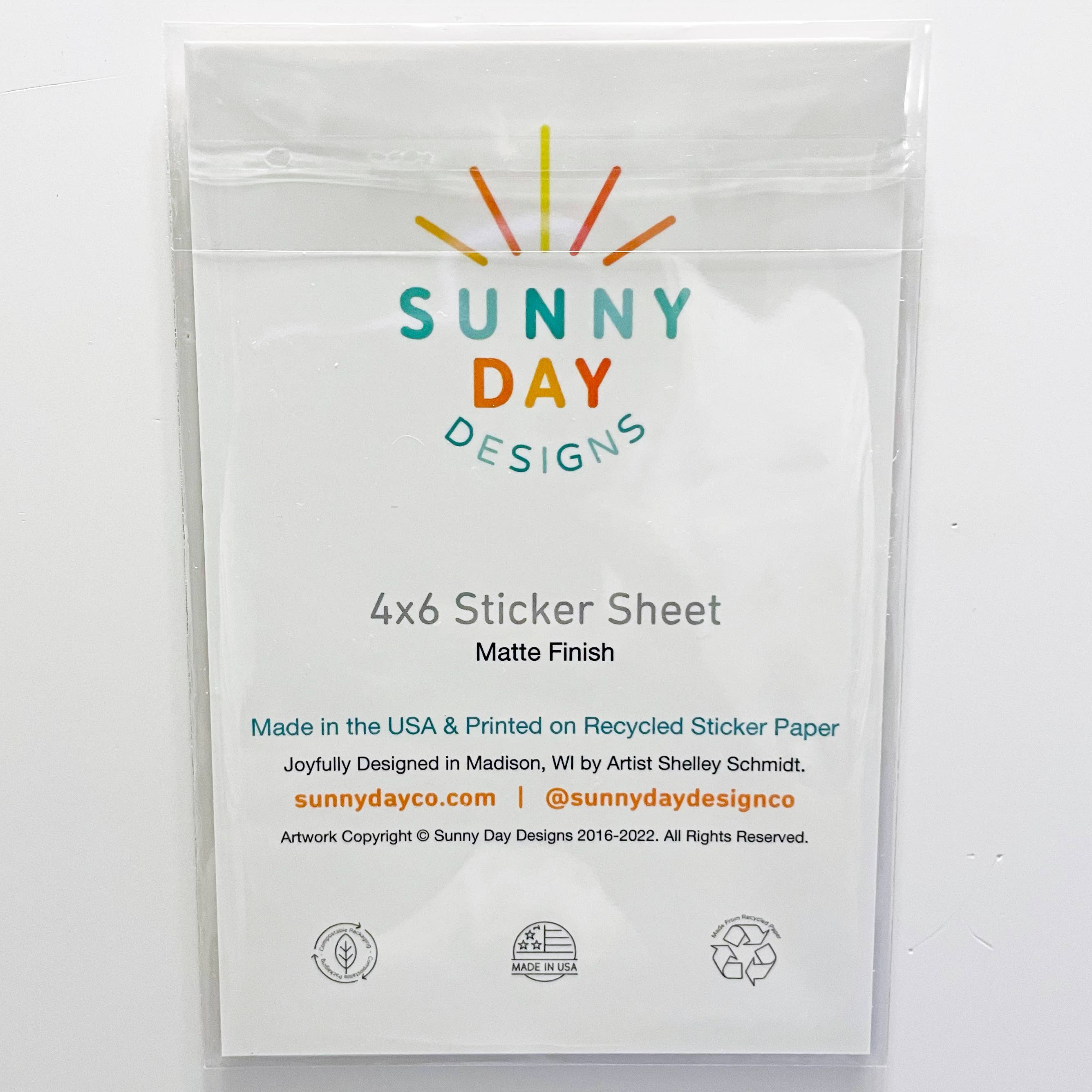 Sunny Day Designs – wholesale Sticker – Rosh Hashanah Jewish Sticker Sheet, 100% Recycled Paper, 4x61