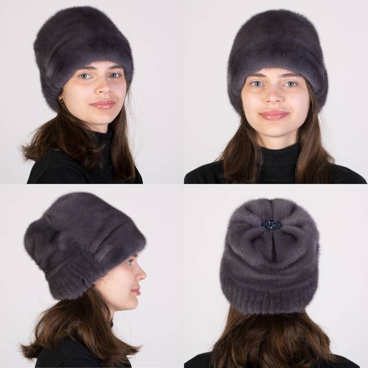 FurStyleUa – wholesale Mössa - Dam – Damernas äkta pälsmössa vinter minkmössa ryska pälsmössor kepsar5