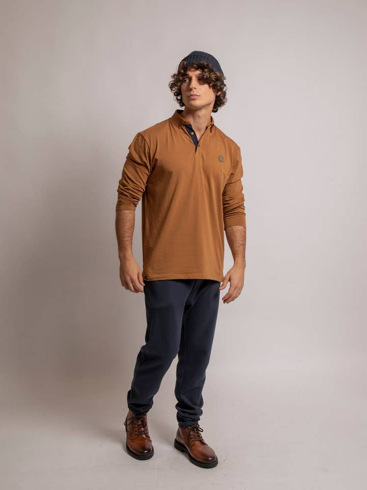 Polo manica lunga Popeye Navy Speculos per la vendita all'ingrosso da parte di American People