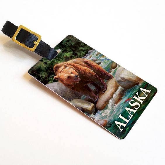 Alaska Brown Bear Luggage Tag for wholesale by Whitworth Gallery