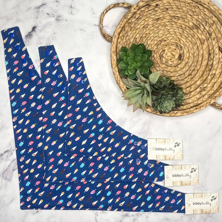 BibbyBubby - Wholesale Pet Bandana - Dog - Ice Cream Dog Bandana (Snap-on, 3 sizes available)