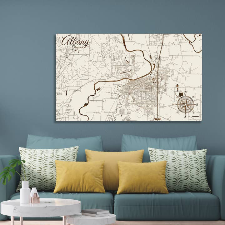 Oregon: Mapa de las calles de Albany para venta al por mayor de Fire & Pine