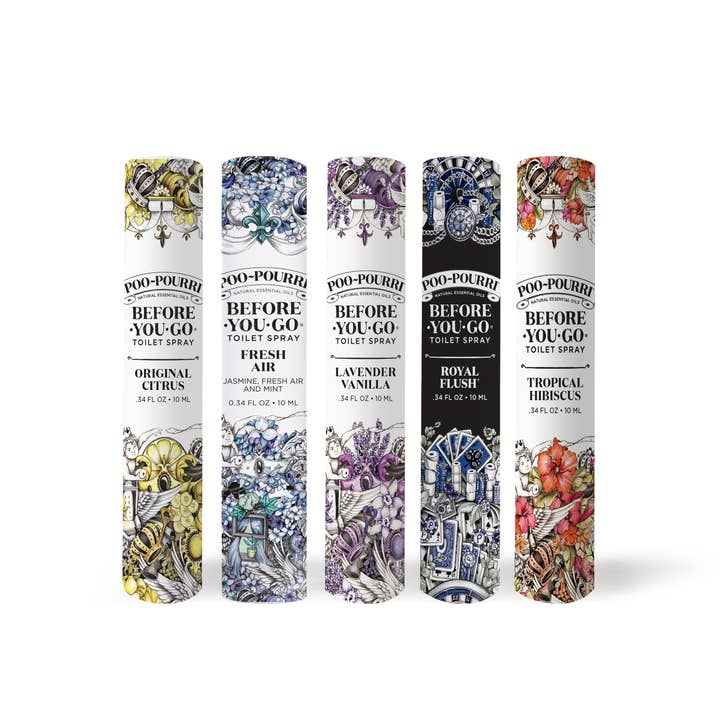 ~Pourri - Wholesale Toilet Spray - Poo~Pourri On-The-Go Bundle 10mL Travel Size, 60 units