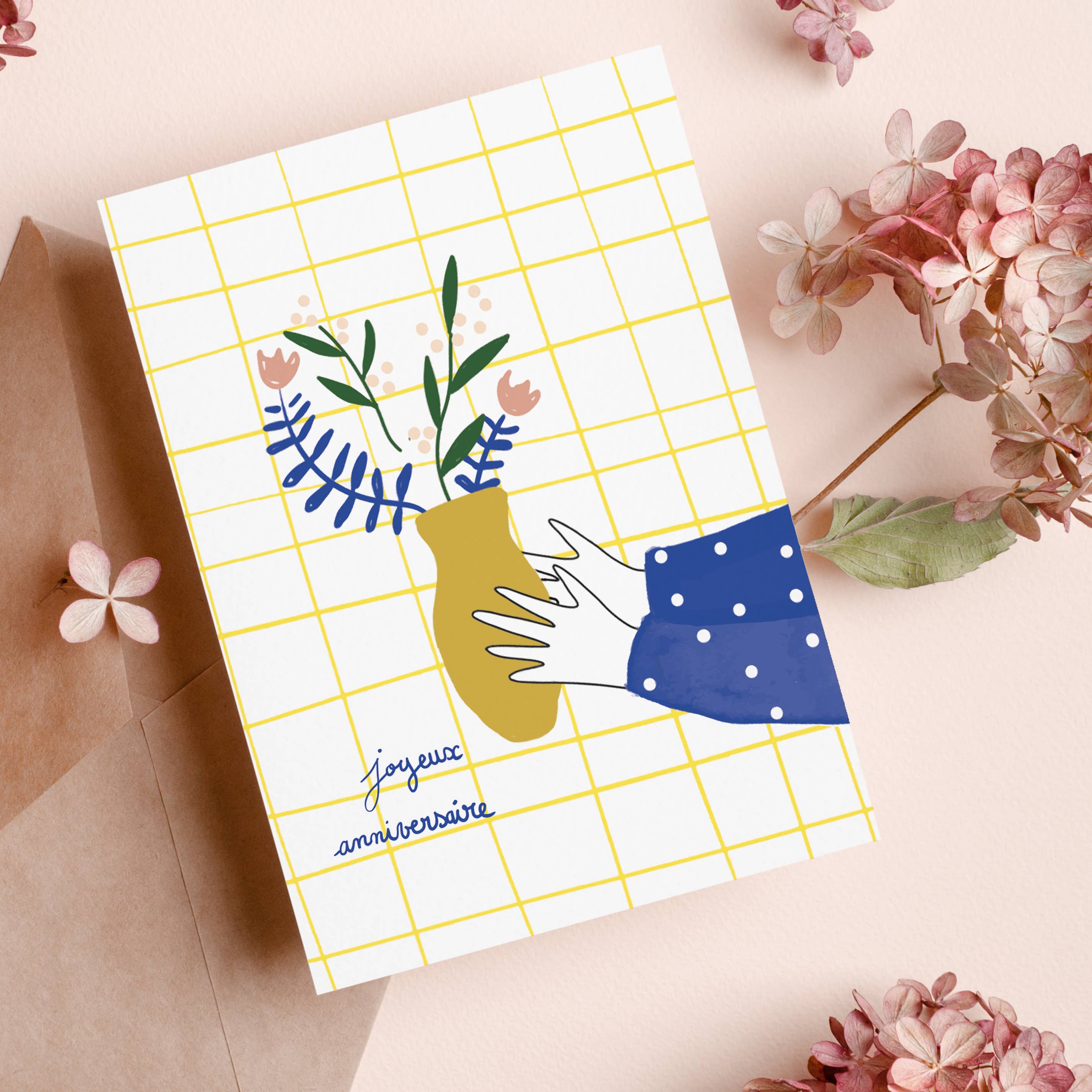 MY LOVELY THING – postal de parabéns por atacado – Cartão Dobrável de Flores para Aniversário2