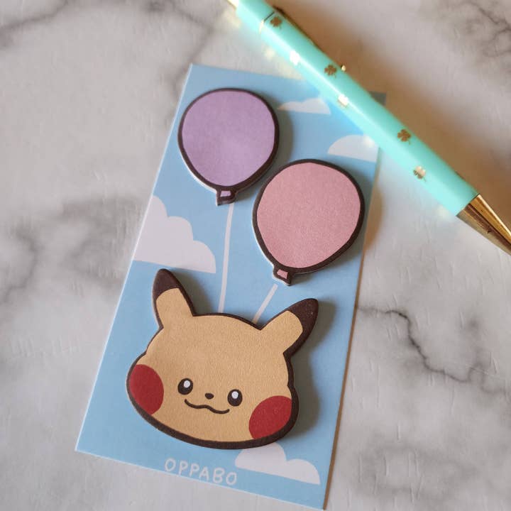 OppaboCo - Wholesale Sticky Notes - Pikachu & Ballons Sticky Note1
