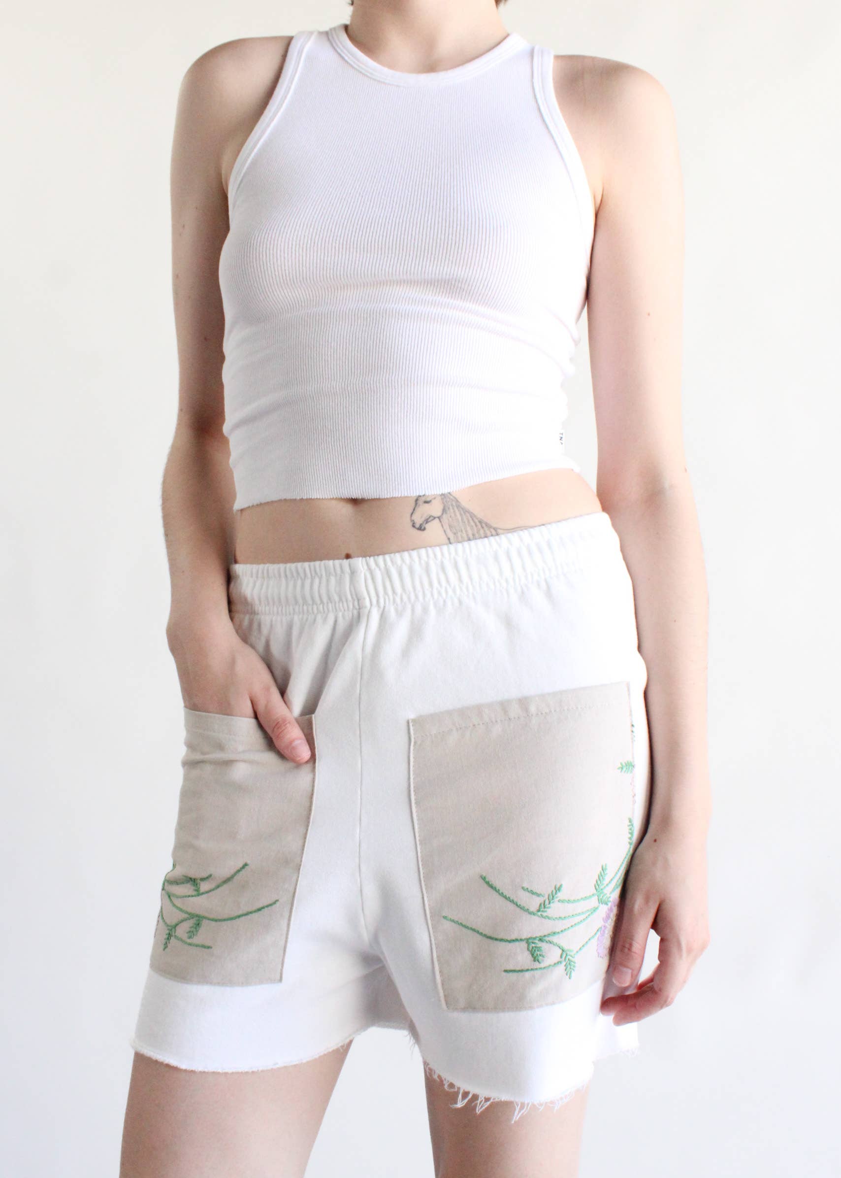 American Recycled Clothing - Wholesale Shorts - Women's - Sweat Short with Embroidered Front Pocket6