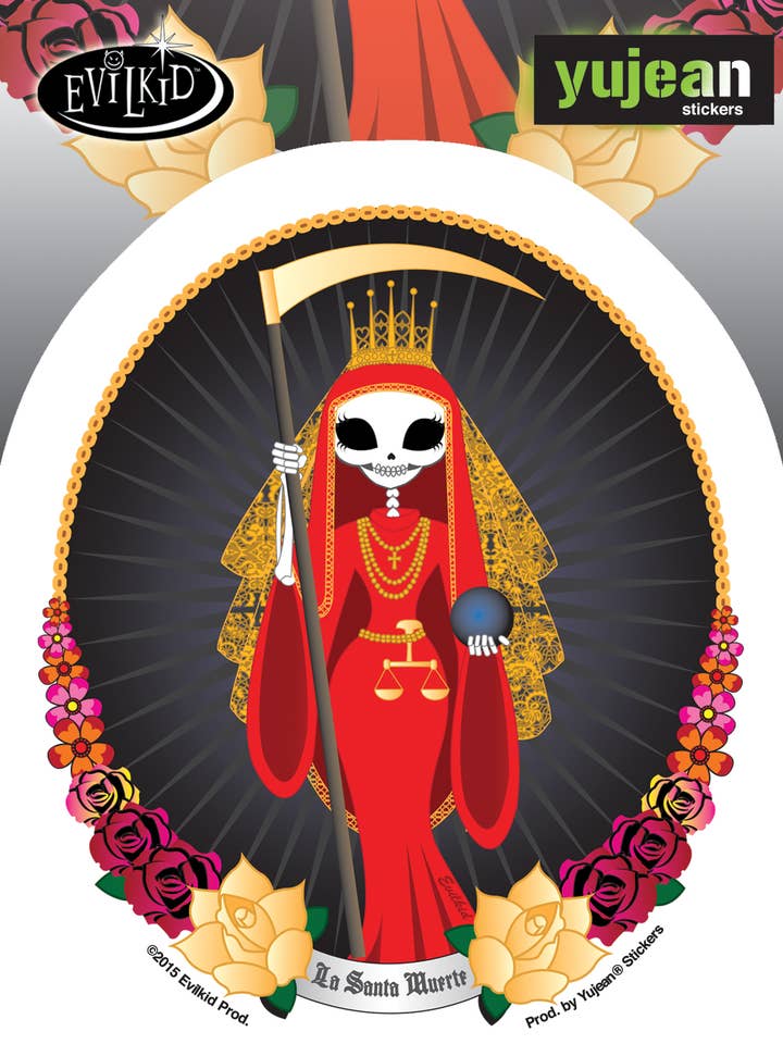 Evilkid Santa Muerte Aufkleber In/Out Door-JA685 für den Großhandel von Yujean