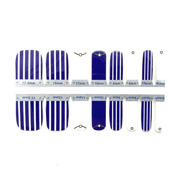 Pédicure - Blue Stripes pour la vente par Nails Mailed