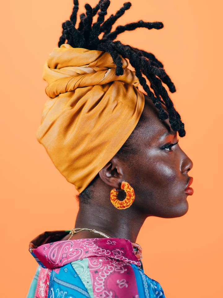 Itty Bitty Sunset Hoops in Solar for wholesale by Seraphtive LLC