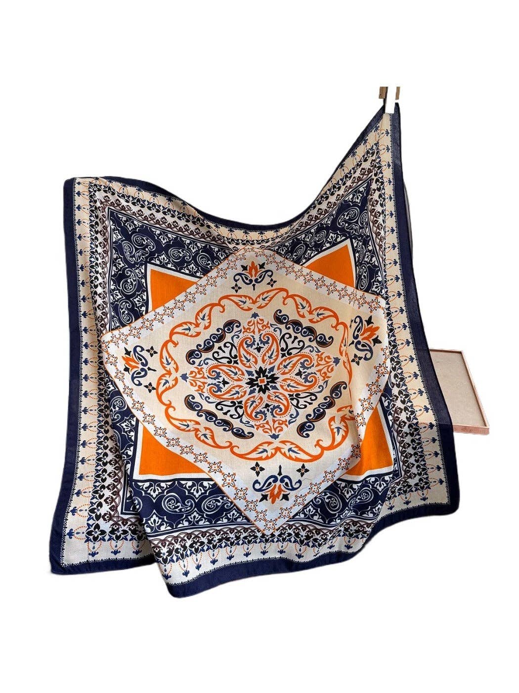 Funkyrel® Atzbranding Limited - Wholesale Scarf - Women's - Scarvii - 35'' Vintage Boho Print Square Scarf - Chic & Classic1