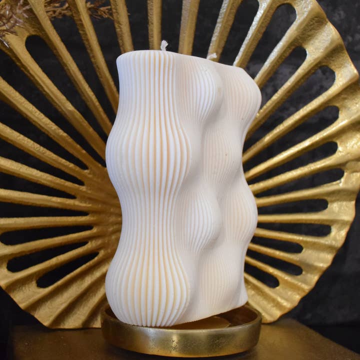 Waved Wall Candle for wholesale by Crafted Gifts Atelier