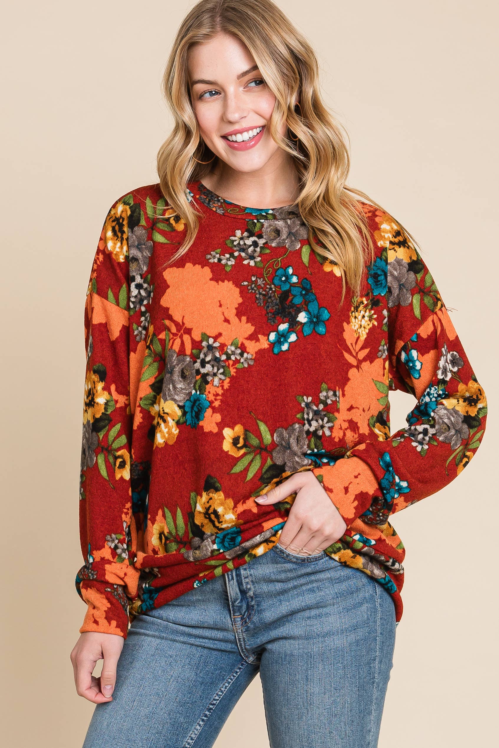 BOMBOM - Wholesale Knit Top - Women's - TL1941 FLORAL KNIT TOP6