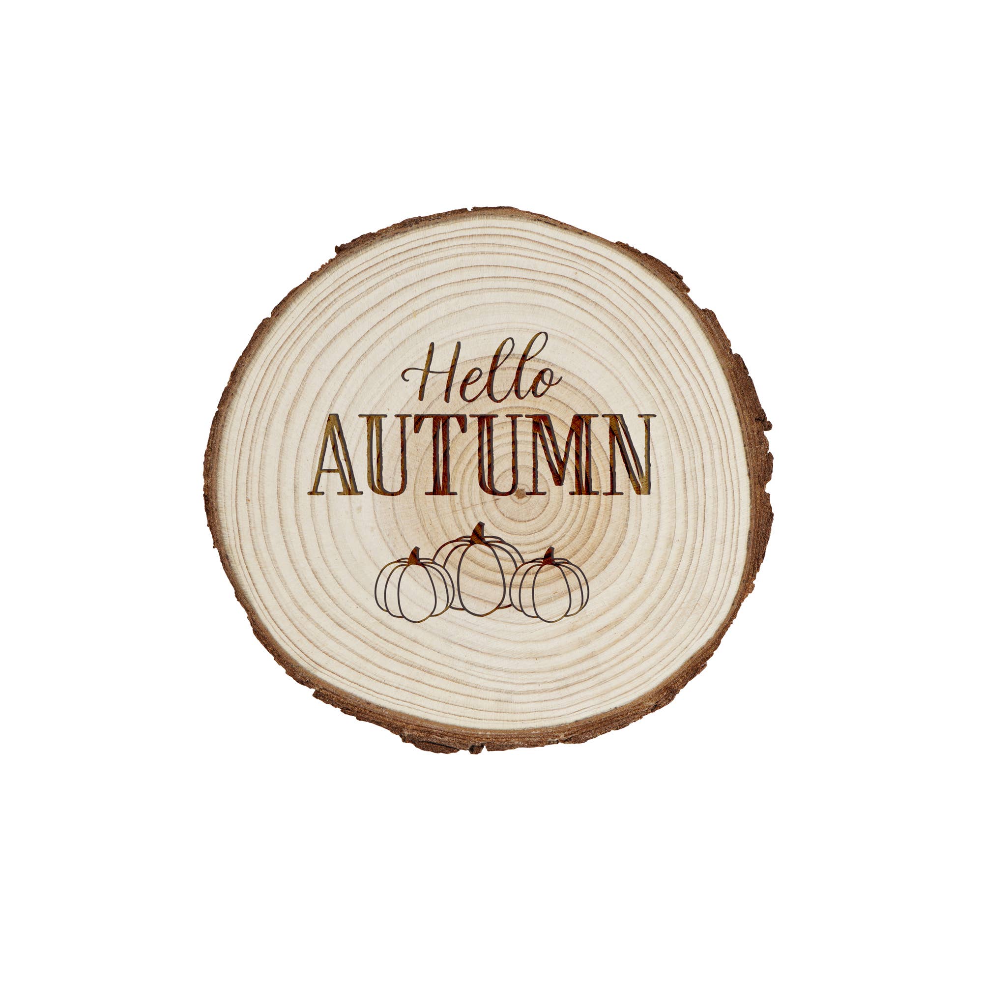 CGB Giftware – wholesale Coasters – Hello Autumn' Natural Log Slice Coaster1