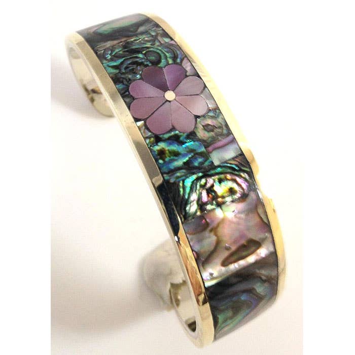 Costello International - Wholesale Cuff Bracelet - Margarita Blue Pacific Abalone and Mother-of-pearl Bracelet