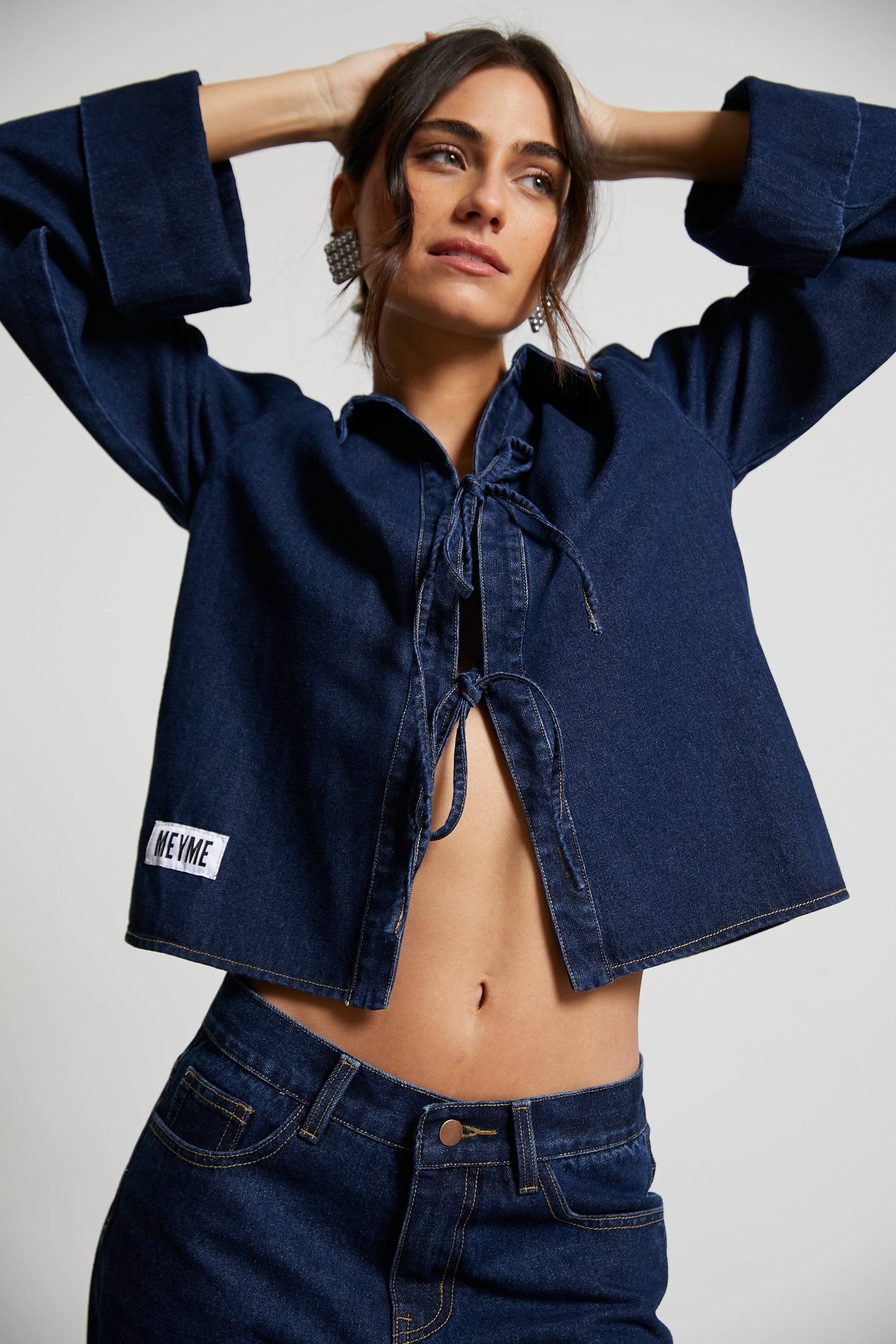 MEYME - Venta al por mayor Camisa con botones - Mujer - Camisa Denim Rina5