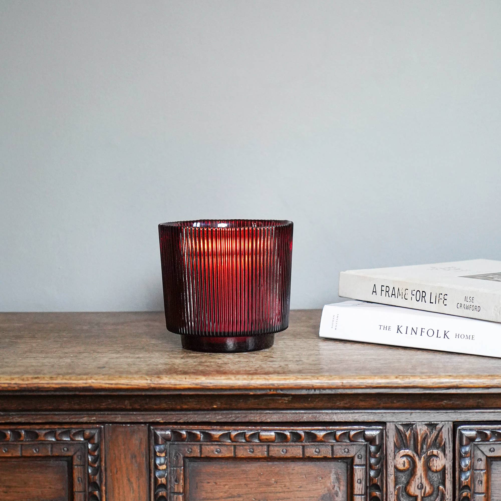 Ivyline – wholesale Candle holder – Ribbed Glass Holder, 15cm Ext. Diameter3