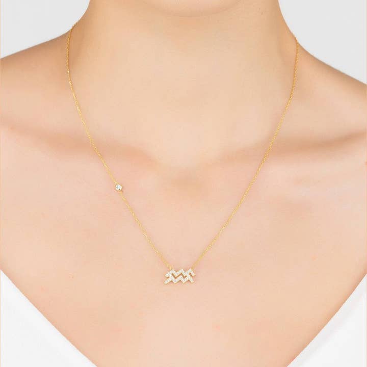 Latelita – wholesale Hänge-/berlockhalsband – Stjärntecken stjärntecken halsband guld Vattumannen