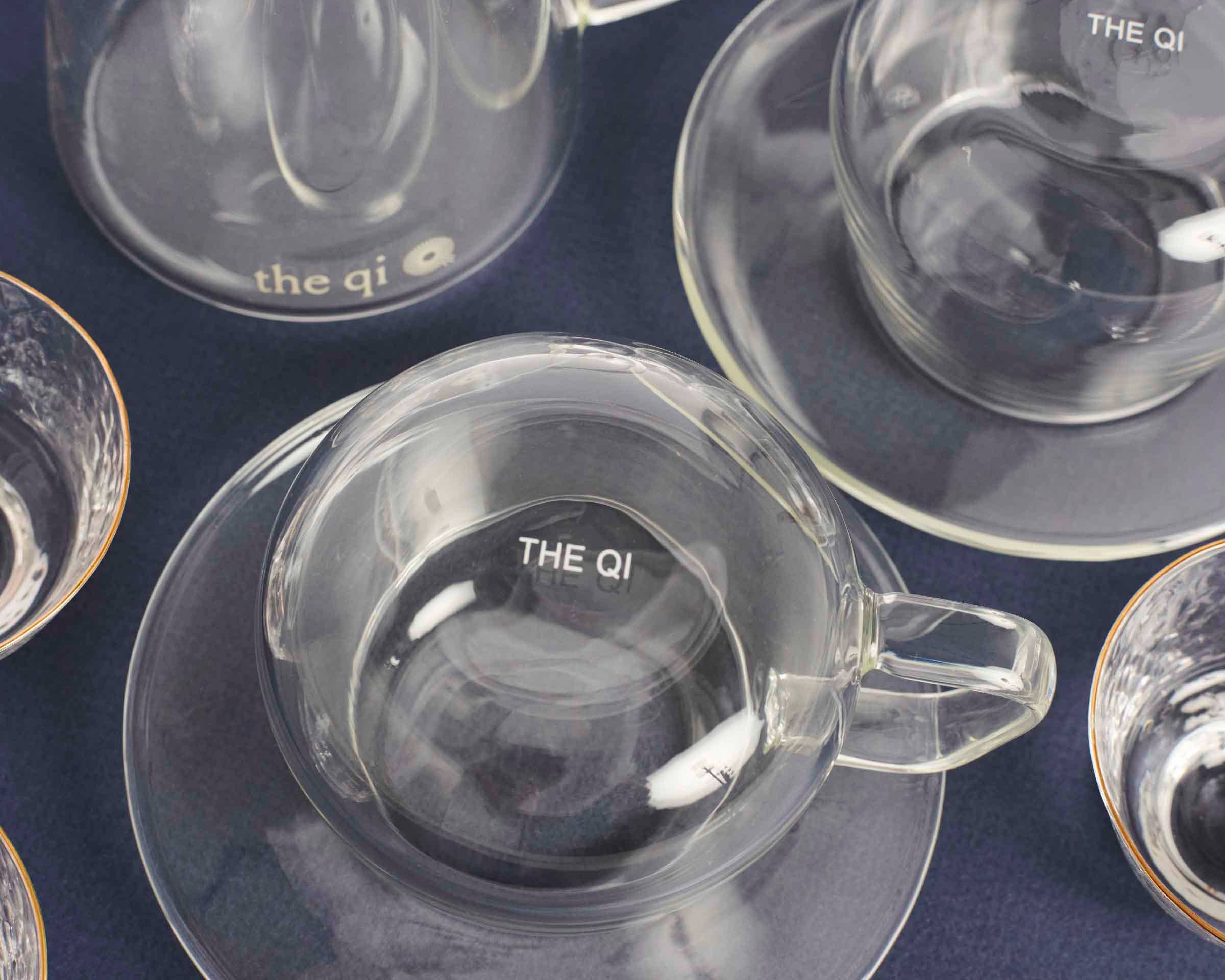 The Qi - Wholesale Coffee/Tea Cup - Glass cup + saucer set6
