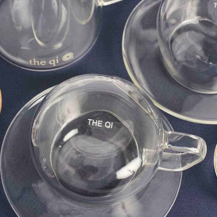 The Qi - Wholesale Coffee/Tea Cup - Glass cup + saucer set6