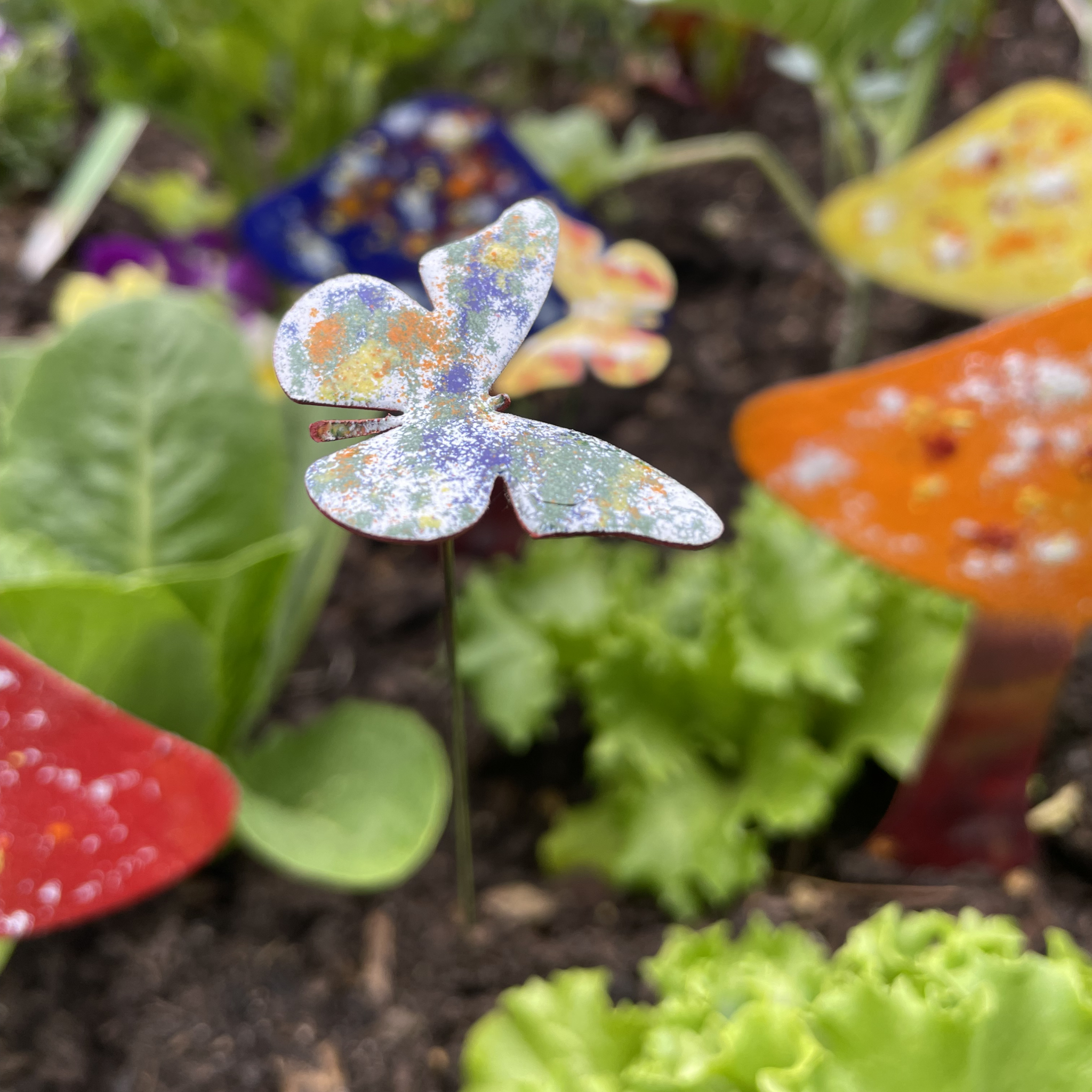 Clever Goods by Annabelle Noel Designs - Wholesale Garden/Lawn Stake - Small Copper Enamel Butterflies4