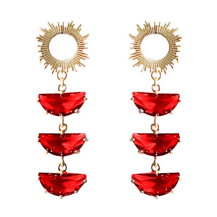 Boucles d'oreilles Ruby Supernova pour la vente par Adriana Pappas Designs
