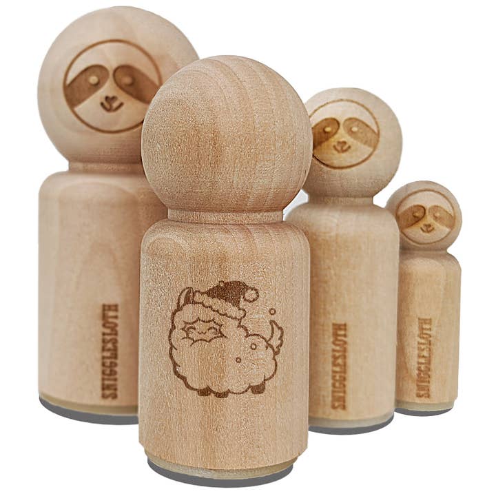 Christmas Llama Rubber Stamp for Stamping Crafting Planners for wholesale by Sniggle Sloth