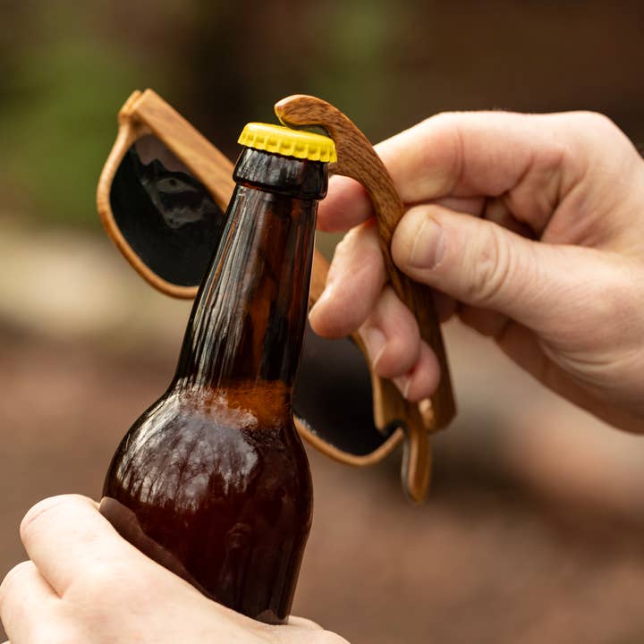 Foster & Rye - Vente Lunettes de soleil – unisexe - Lunettes de soleil « Bottle Open-Wood »