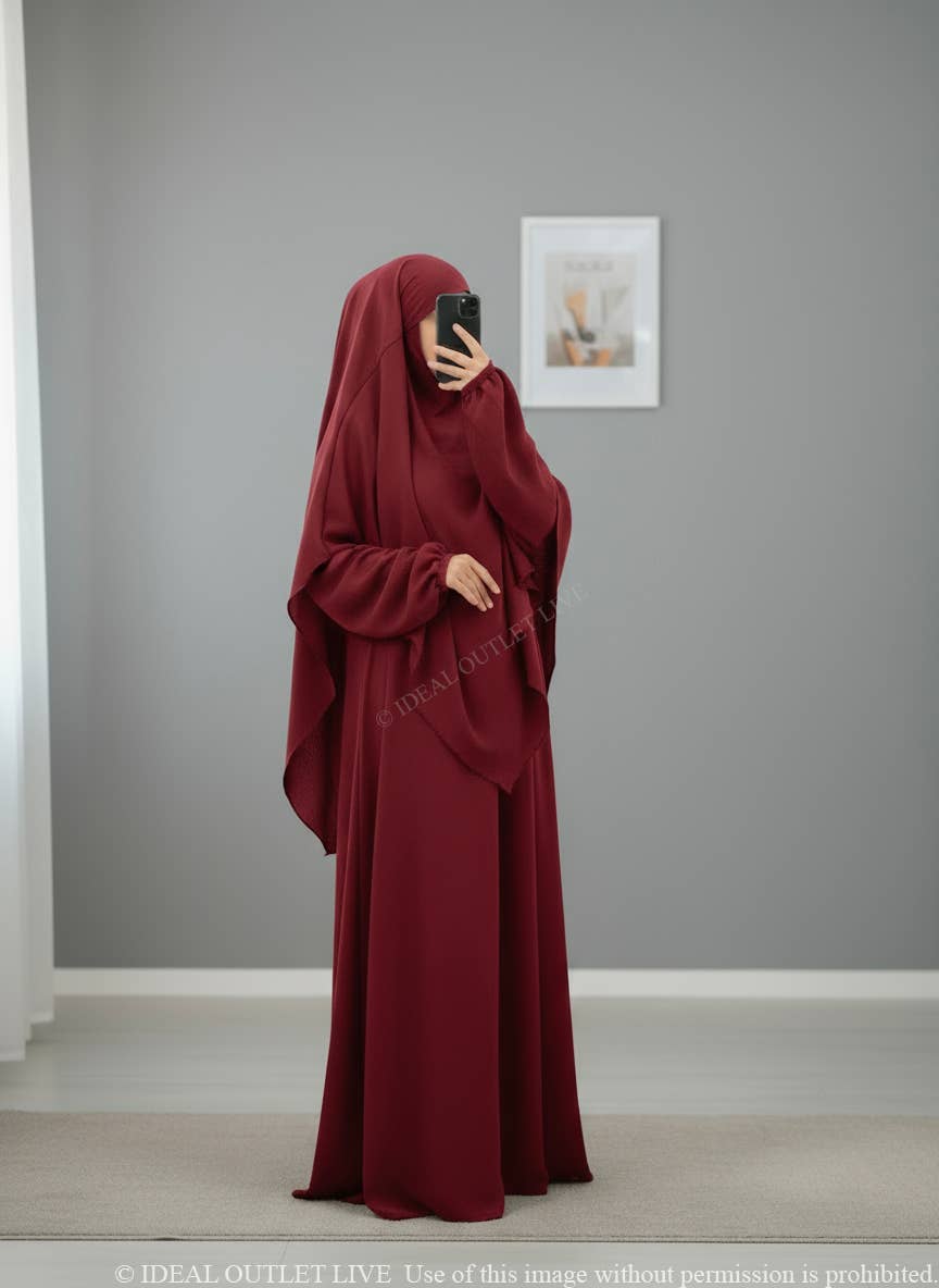 IDEAL OUTFIT - Wholesale Kaftan - Dames - 2-delige khimar en abaya set in jazzstijl ref:e2326+2501jazz56
